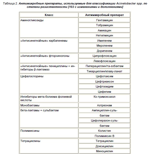 Инфекции, вызваные ACINETOBACTER BAUMANNII: факторы риска, диагностика, лечение, подходы к профилактике